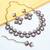Purple yellow gold premium designer american diamond and stone work necklace set