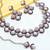 Purple yellow gold premium designer american diamond and stone work necklace set