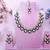 Blue yellow gold premium designer american diamond and stone work necklace set