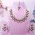 Pink yellow gold premium designer american diamond and stone work necklace set