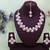 White rose gold premium designer american diamond and stone work necklace set