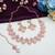 White rose gold premium designer american diamond and stone work necklace set