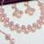 White rose gold premium designer american diamond and stone work necklace set