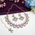 Green rose gold premium designer american diamond and stone work necklace set