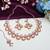 Green rose gold premium designer american diamond and stone work necklace set