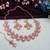 Pink rose gold premium designer american diamond and stone work necklace set