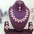 Purple rose gold premium designer american diamond and stone work necklace set