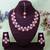 Pink rose gold premium designer american diamond and stone work necklace set
