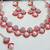 Pink rose gold premium designer american diamond and stone work necklace set