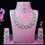 White rhodium premium designer american diamond and stone work necklace set