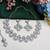 White rhodium premium designer american diamond and stone work necklace set