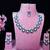 Blue rhodium premium designer american diamond and stone work necklace set