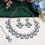 Green rhodium premium designer american diamond and stone work necklace set