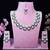 Green rhodium premium designer american diamond and stone work necklace set