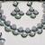 Green rhodium premium designer american diamond and stone work necklace set
