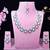 Purple rhodium premium designer american diamond and stone work necklace set