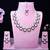 Maroon rhodium premium designer american diamond and stone work necklace set