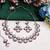Maroon rhodium premium designer american diamond and stone work necklace set