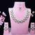 Green rhodium premium designer american diamond and stone work necklace set