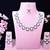 Blue rhodium premium designer american diamond and stone work necklace set