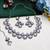 Blue rhodium premium designer american diamond and stone work necklace set