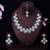 Pink rhodium premium designer american diamond and stone work necklace set