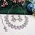 Pink rhodium premium designer american diamond and stone work necklace set