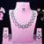 Purple rhodium premium designer american diamond and stone work necklace set