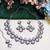 Purple rhodium premium designer american diamond and stone work necklace set