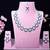 Blue rhodium premium designer american diamond and stone work necklace set