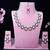 Pink rhodium premium designer american diamond and stone work necklace set
