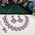 Pink rhodium premium designer american diamond and stone work necklace set