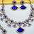 Blue yellow gold premium designer american diamond and stone work necklace set
