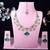Green yellow gold premium designer american diamond and stone work necklace set