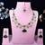 Green yellow gold premium designer american diamond and stone work necklace set