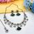 Green yellow gold premium designer american diamond and stone work necklace set