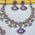 Purple yellow gold premium designer american diamond and stone work necklace set