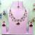 Maroon yellow gold premium designer american diamond and stone work necklace set