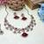Maroon yellow gold premium designer american diamond and stone work necklace set