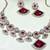 Maroon yellow gold premium designer american diamond and stone work necklace set