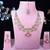 Pink yellow gold premium designer american diamond and stone work necklace set