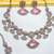 Pink yellow gold premium designer american diamond and stone work necklace set