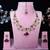 Purple yellow gold premium designer american diamond and stone work necklace set