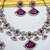 Purple yellow gold premium designer american diamond and stone work necklace set