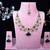 Blue yellow gold premium designer american diamond and stone work necklace set