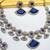 Blue yellow gold premium designer american diamond and stone work necklace set