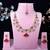 Pink yellow gold premium designer american diamond and stone work necklace set