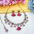 Pink yellow gold premium designer american diamond and stone work necklace set