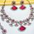 Pink yellow gold premium designer american diamond and stone work necklace set