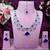Blue rhodium premium designer american diamond and stone work necklace set